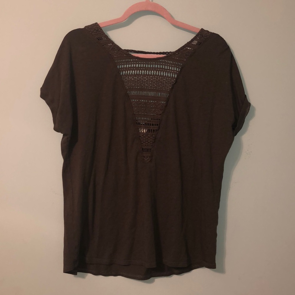 Dark Grey Crochet Blouse